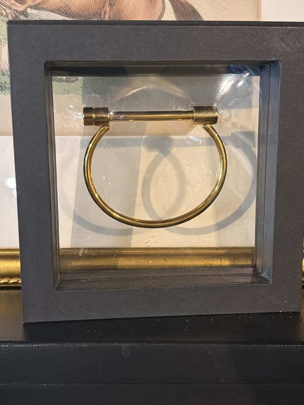 Gold-Plated Screw Closure Bar Bangle Bracelet